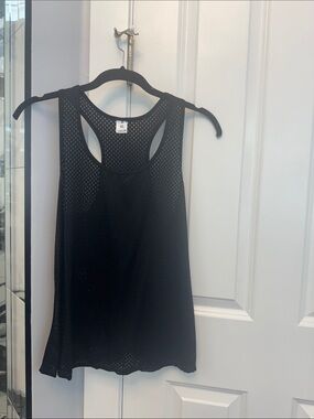 Unbranded Black Racerback Mesh Tank Top